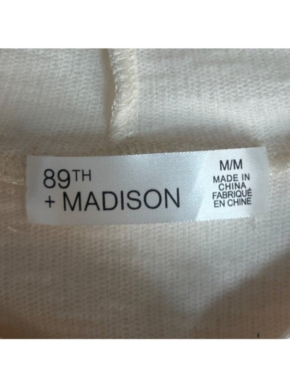 89th Madison Hoodie Pullover Shirt Womens Medium Oatmeal New - Picture 4 of 8